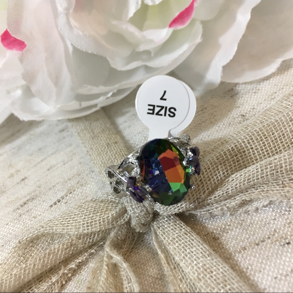 Mystic Topaz And Amethyst Fashion Ring